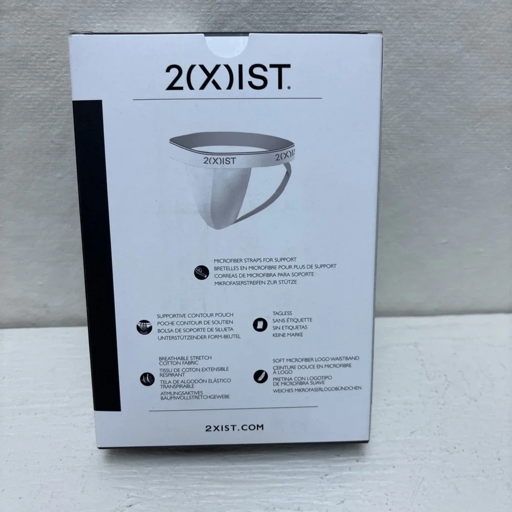 2(X)IST Mens Cotton Stretch Jock Straps 3-Pack Multicolor Athletic Support M